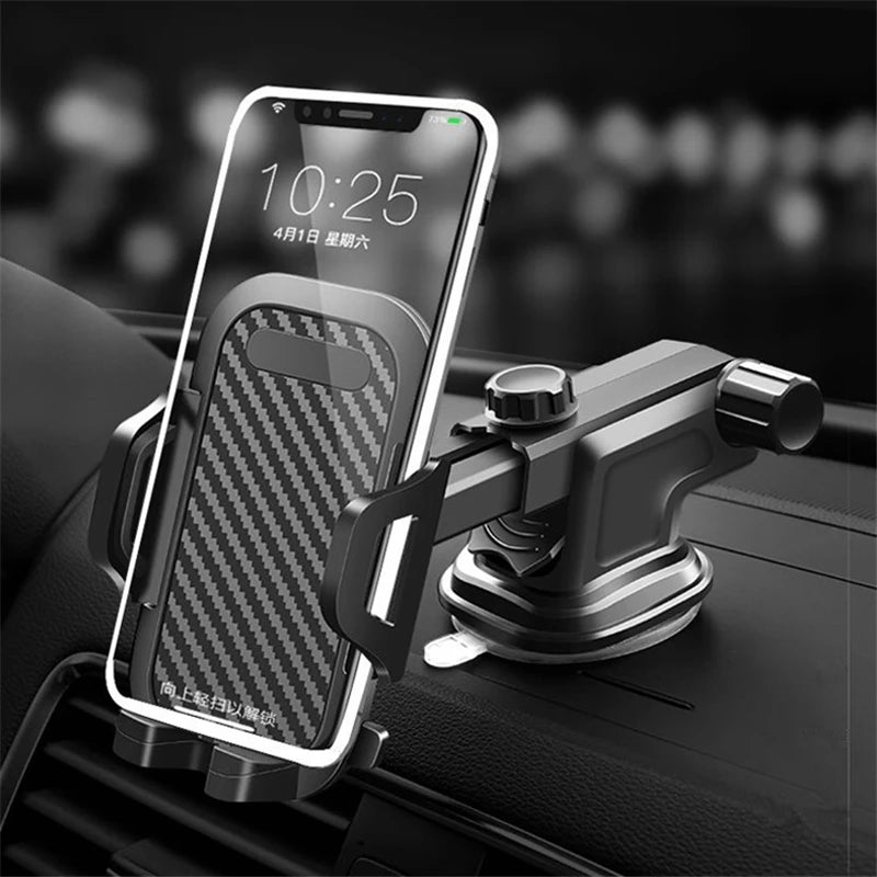 Adjustable Long Arm Car Phone Holder: Suction Cup Mount for iPhone X, 11 Pro, and Universal Smartphones - Secure Car Mount Stand