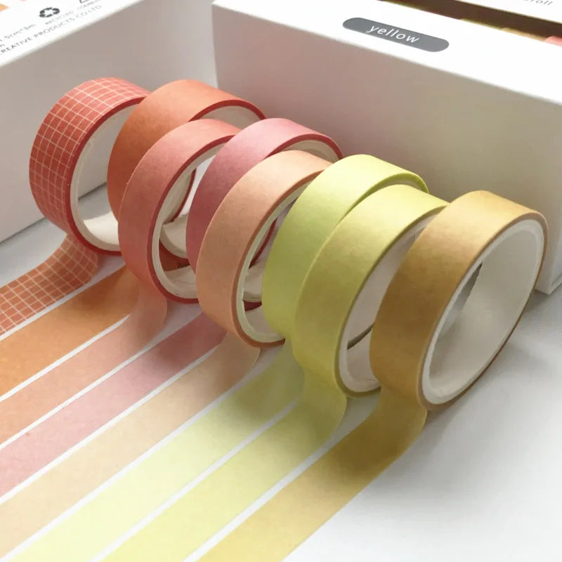 8pcs/set Retro Solid Color Basic Decoration Washi Tape Set: DIY Scrapbook Cute Sticker Kawaii Masking Tape for School Supplies and Creative Projects