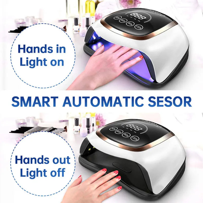 168W 42LEDs Nail Drying Lamp: Professional LED UV Drying Lamp with Auto Sensor for Manicure - Smart Nail Salon Equipment Tools