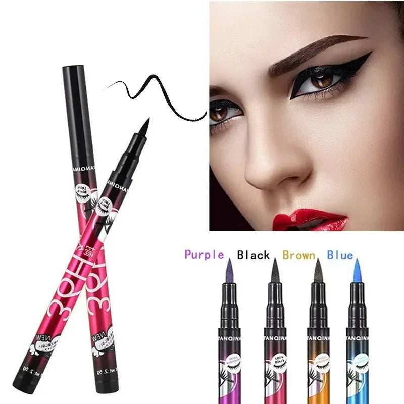 Black Liquid Eyeliner: Waterproof Pencil for 36 Hours, Long-lasting Pen, Quick-Dry, No Smudging - Essential Cosmetics Tool